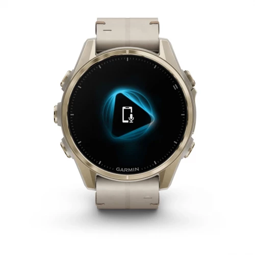 Garmin Fenix 8 43mm AMOLED Sapphire Soft Gold with Limestone Leather Band (010-02903-40)