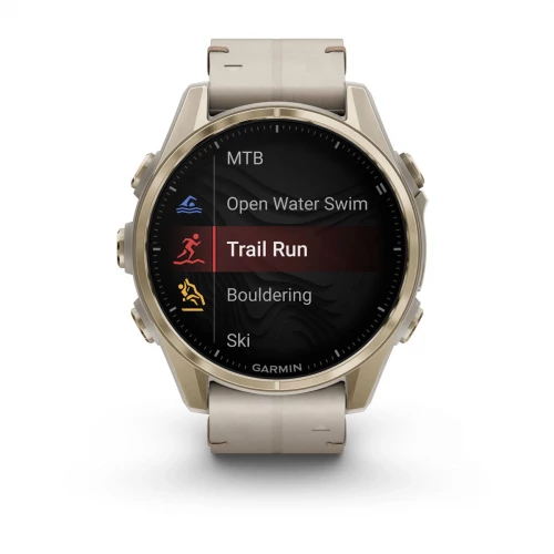 Garmin Fenix 8 43mm AMOLED Sapphire Soft Gold with Limestone Leather Band (010-02903-40)