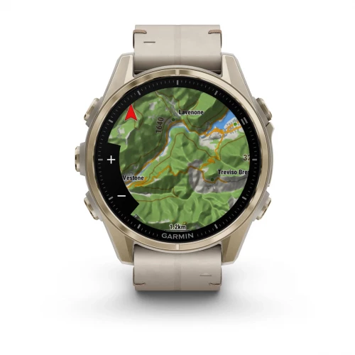 Garmin Fenix 8 43mm AMOLED Sapphire Soft Gold with Limestone Leather Band (010-02903-40)