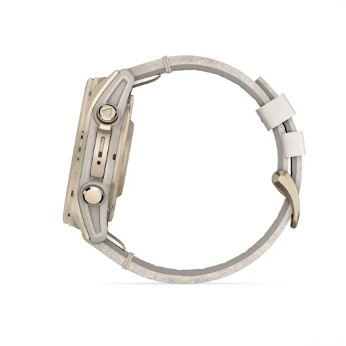 Garmin Fenix 8 43mm AMOLED Sapphire Soft Gold with Limestone Leather Band (010-02903-40)