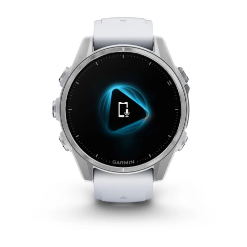 Garmin Fenix 8 43mm AMOLED Silver with Whitestone Silicone Band (010-02903-00)
