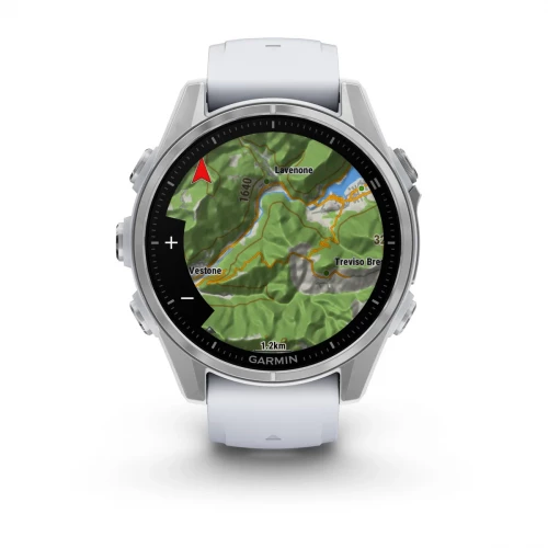 Garmin Fenix 8 43mm AMOLED Silver with Whitestone Silicone Band (010-02903-00)