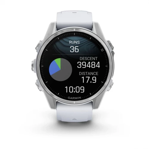 Garmin Fenix 8 43mm AMOLED Silver with Whitestone Silicone Band (010-02903-00)