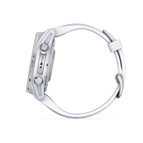 Garmin Fenix 8 43mm AMOLED Silver with Whitestone Silicone Band (010-02903-00)