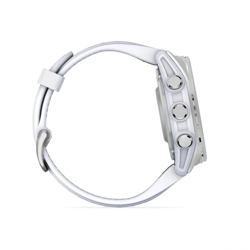 Garmin Fenix 8 43mm AMOLED Silver with Whitestone Silicone Band (010-02903-00)