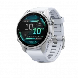 Garmin Fenix 8 43mm AMOLED Silver with Whitestone Silicone Band (010-02903-00)