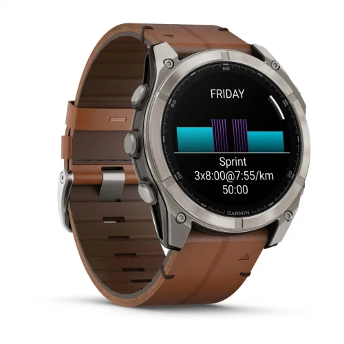 Garmin Fenix 8 51mm AMOLED Sapphire Carbon grey DLC w. Chestnut Leather Band (010-02905-40)