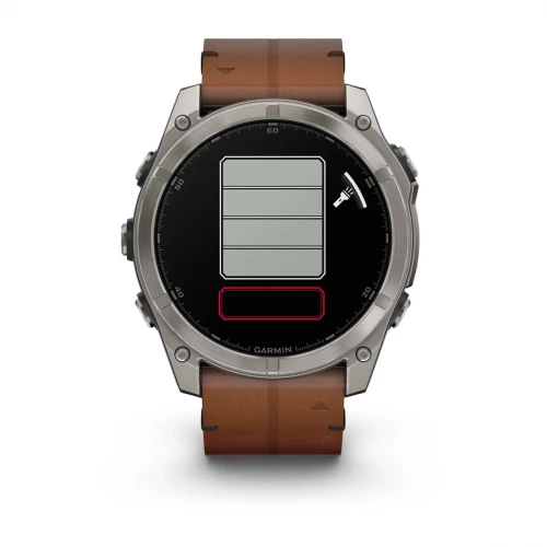 Garmin Fenix 8 51mm AMOLED Sapphire Carbon grey DLC w. Chestnut Leather Band (010-02905-40)