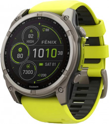 Garmin Fenix 8 51mm Solar Sapphire Titanium w. Amp Yellow/Graphite Silicone Band (010-02907-20/21)