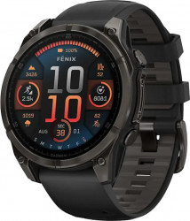 Смарт-часы Garmin Fenix 8 51mm AMOLED Sapphire Carbon Gray DLC Titanium w. Black/Pebble Gray S. Band (010-02905-20/21)