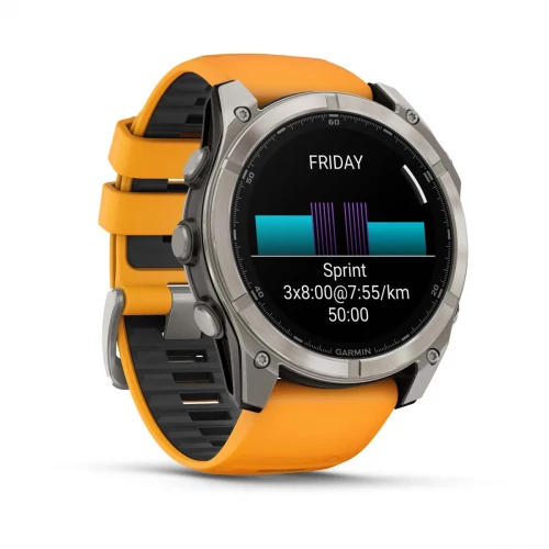 Garmin Fenix 8 51mm AMOLED Sapphire Titanium w. Spark Orange/Graphite Silicone Band (010-02905-10/11)