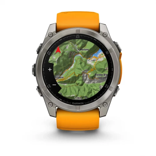 Garmin Fenix 8 51mm AMOLED Sapphire Titanium w. Spark Orange/Graphite Silicone Band (010-02905-10/11)