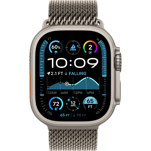 Apple Watch Ultra 2 GPS + Cellular 49mm Natural Titanium Case w. N. Titanium Milanese Loop - M (MX5R3)