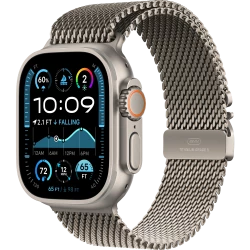 Apple Watch Ultra 2 GPS + Cellular 49mm Natural Titanium Case w. N. Titanium Milanese Loop - L (MX5T3)