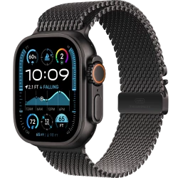 Apple Watch Ultra 2 GPS + Cellular 49mm Black Titanium Case w. Black Titanium Milanese Loop - M (MX5U3)