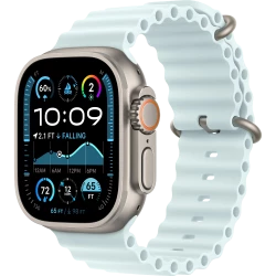 Apple Watch Ultra 2 GPS + Cellular 49mm Natural Titanium Case w. Ice Blue Ocean Band (MYT03+MXTF3)