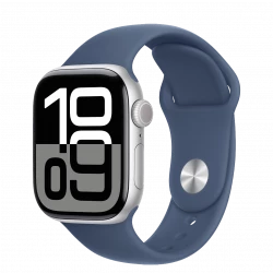 Apple Watch Series 10 GPS 42mm Silver Alu. Case w. Denim Sport Band - M/L (MWWC3)
