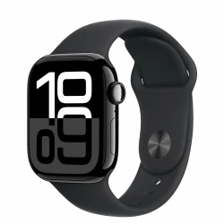 Apple Watch Series 10 GPS 46mm Jet Black Alu. Case w. Black Sport Band - S/M (MWWP3)