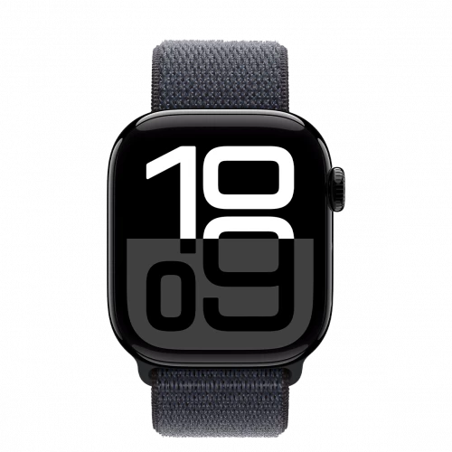 Apple Watch Series 10 GPS 42mm Jet Black Aluminum Case w. Ink Sport Loop (MWWG3)