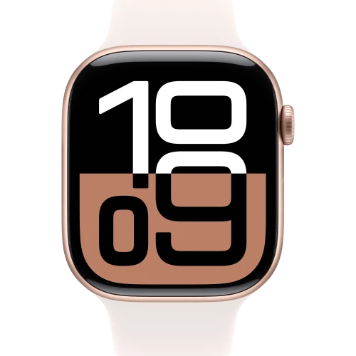 Apple Watch Series 10 GPS 46mm Rose Gold Alu. Case w. Light Blush Sport Band - S/M (MWWT3)