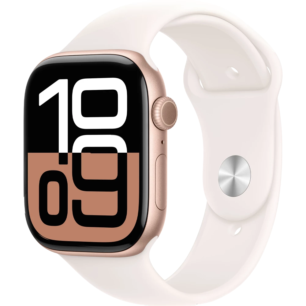 Apple Watch Series 10 GPS 46mm Rose Gold Alu. Case w. Light Blush Sport Band S M MWWT3 MR.FIX