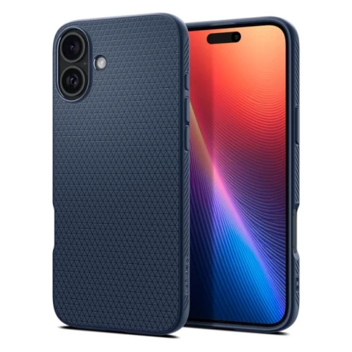 Чехол-накладка (силиконовый) Apple iPhone 16 Spigen Liquid Air Blue (ACS08195)