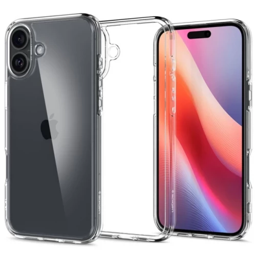 Чохол-накладка (силіконовий) Apple iPhone 16 Spigen Ultra Hybrid Crystal Clear (ACS08197)
