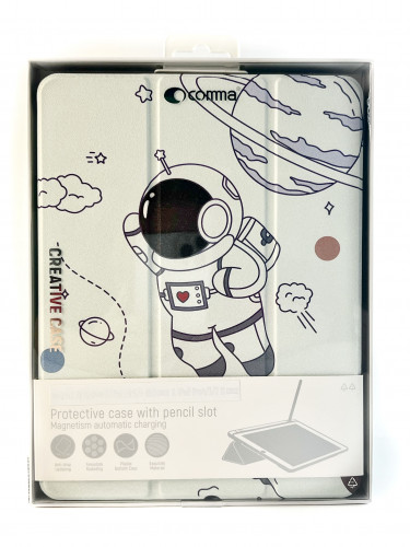 Чохол-книжка (поліуретановий) Apple iPad Air 11" 2024 / Air & Pro 11 2020-2022 Comma Lingos with Pencil Slot Series Spaceman