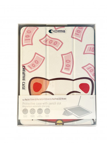 Чехол-книжка (полиуретановый) Apple iPad Air 11" 2024 / Air & Pro 11 2020-2022 Comma Lingos with Pencil Slot Series Lucky Cat