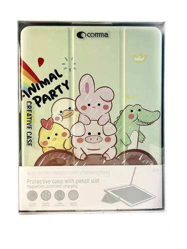 Чохол-книжка (поліуретановий) Apple iPad Air 11" 2024 / Air & Pro 11 2020-2022 Comma Lingos with Pencil Slot Series Animal Party