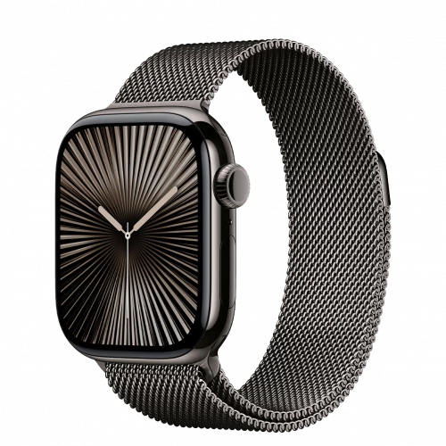 Apple Watch Series 10 GPS + Cellular 46mm Slate Titanium Case w. Slate Milanese Loop - M/L (MWYW3)