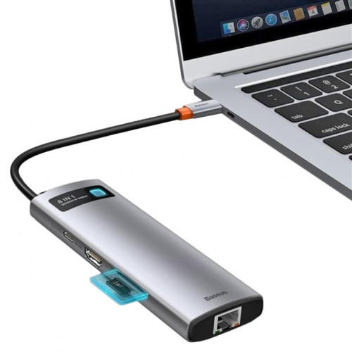 Baseus Metal Gleam Series 8-in-1 Type-C Gray (CAHUB-CV0G)