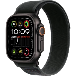 Apple Watch Ultra 2 GPS + Cellular 49mm Black Titan Case w. Black Trail Loop - S/M (MX4U3)