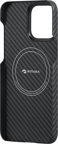 Чехол-накладка (карбоновый) Apple iPhone 15 Pro Max Pitaka MagEZ Case 4 Twill 1500D Black/Grey (KI1501PM)