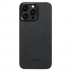 Чохол-накладка (карбоновий) Apple iPhone 15 Pro Max Pitaka MagEZ Case 4 Twill 1500D Black/Grey (KI1501PM)