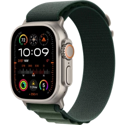 Apple Watch Ultra 2 GPS + Cellular 49mm Natural Titan. Case w. Dark Green Alpine Loop - L (MYT33+MXMW3)