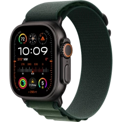 Apple Watch Ultra 2 GPS + Cellular 49mm Black Titan. Case w. Dark Green Alpine Loop - Small (MX4Q3)