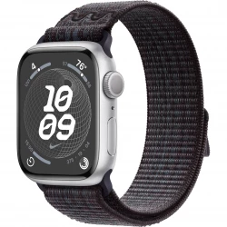 Apple Watch Series 9 GPS 41mm Silver Aluminum Case w. Black/Blue Nike Sport Loop (MR9M3+MUJV3)