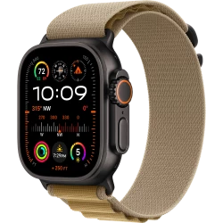 Apple Watch Ultra 2 GPS + Cellular 49mm Black Titan. Case w. Tan Alpine Loop - Large (MYTF3+MYQ23)