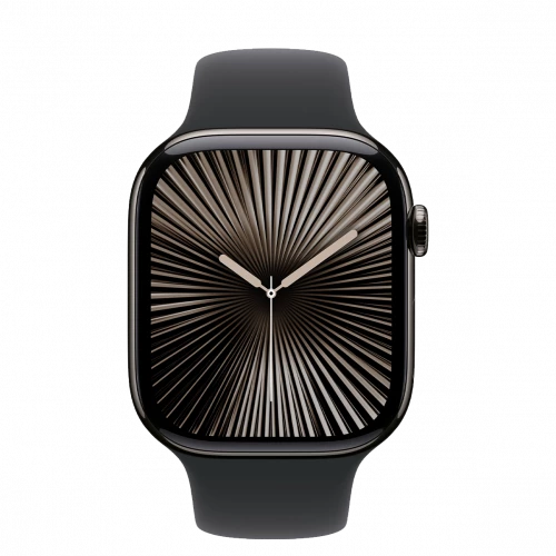 Apple Watch Series 10 GPS + Cellular 42mm Slate Titanium Case w. Black Sport Band - M/L (MWXH3)