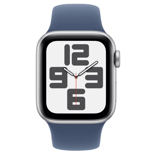 Apple Watch SE 2 GPS 40mm Silver Aluminium Case w. Denim Sport Band - S/M (MXEC3)