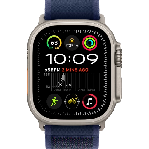 Apple Watch Ultra 2 GPS + Cellular 49mm Natural Titan. Case w. Blue Trail Loop - M/L (MX4L3)
