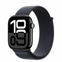 Apple Watch Series 10 GPS + Cellular 46mm Jet Black Aluminum Case w. Ink Sport Loop (MWY53)