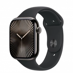 Apple Watch Series 10 GPS + Cellular 46mm Slate Titanium Case w. Black Sport Band - S/M (MWYD3)