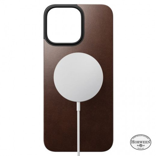 Чохол-накладка (шкіряний) Apple iPhone 16 Pro Max NOMAD Horween® Magnetic Leather Magnetic Leather Back with Magsafe Rustic Brown