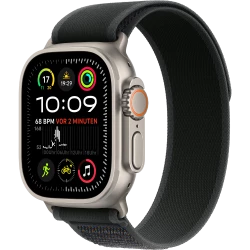 Apple Watch Ultra 2 GPS + Cellular 49mm Natural Titan. Case w. Black Trail Loop - M/L (MYT73+MXTR3)