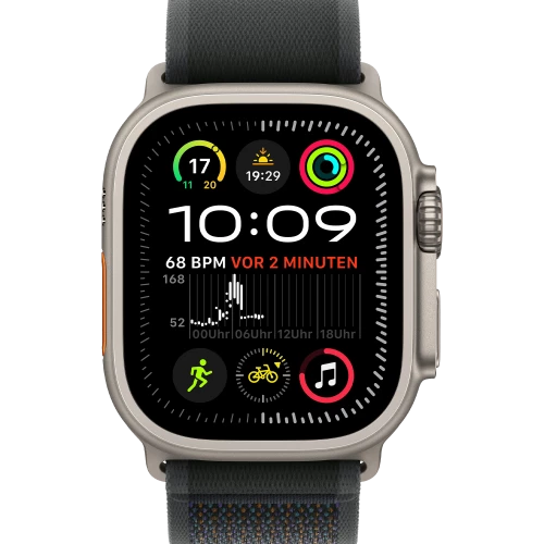 Apple Watch Ultra 2 GPS + Cellular 49mm Natural Titan. Case w. Black Trail Loop - M/L (MYT73+MXTR3)