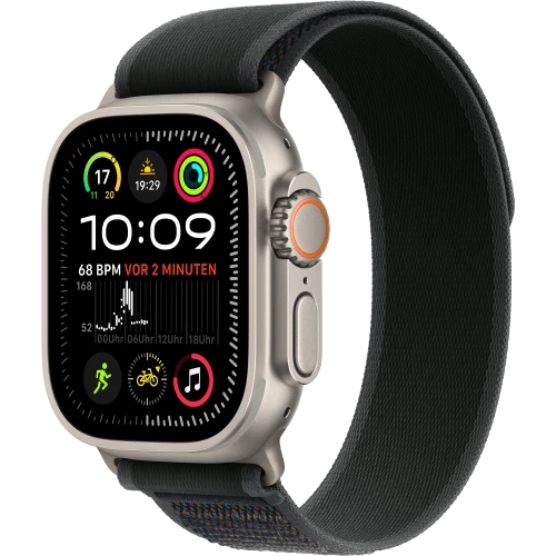 Apple Watch Ultra 2 GPS + Cellular 49mm Natural Titan. Case w. Black Trail Loop - S/M (MYT73+MXTQ3)