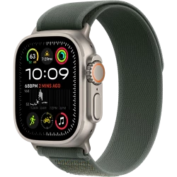 Apple Watch Ultra 2 GPS + Cellular 49mm Natural Titan. Case w. Green Trail Loop - M/L (MYT73+MXTP3)