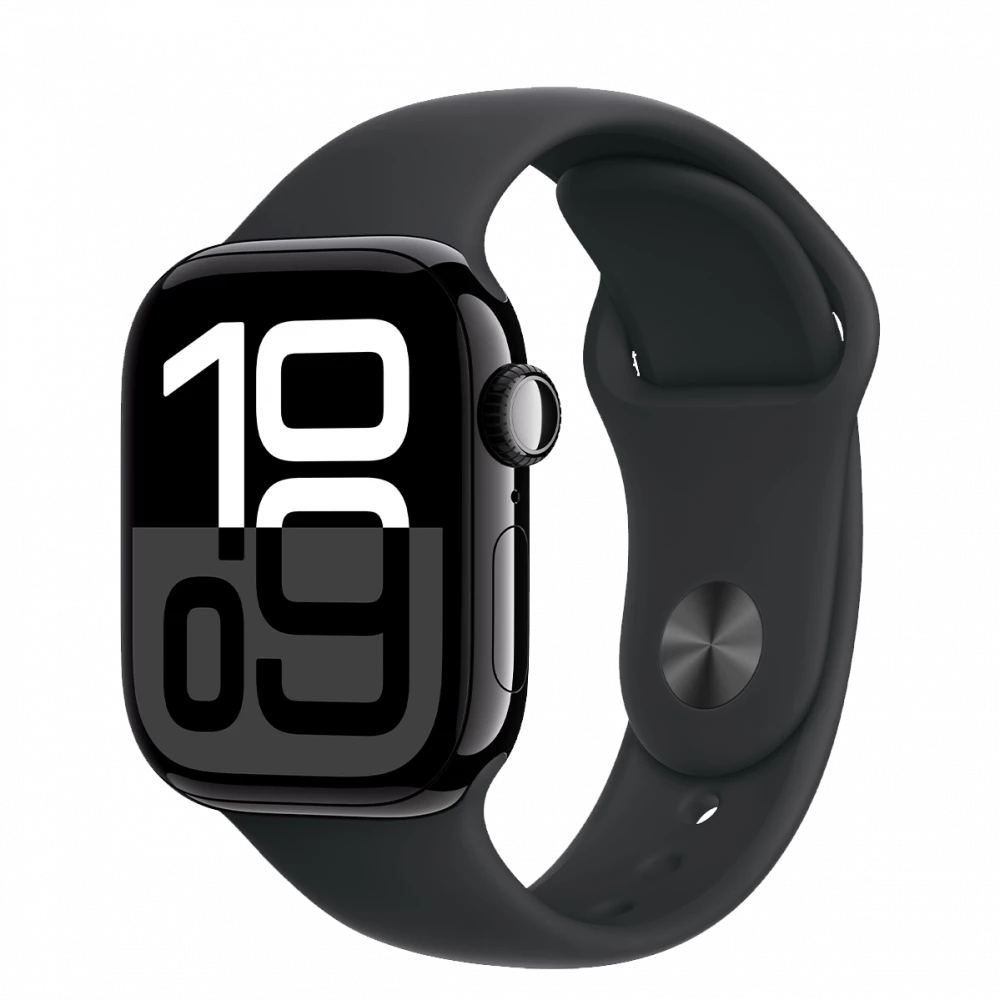 Apple Watch Series 10 GPS + Cellular 46mm Jet Black Alu. Case w. Black Sport Band - M/L (MWY43)